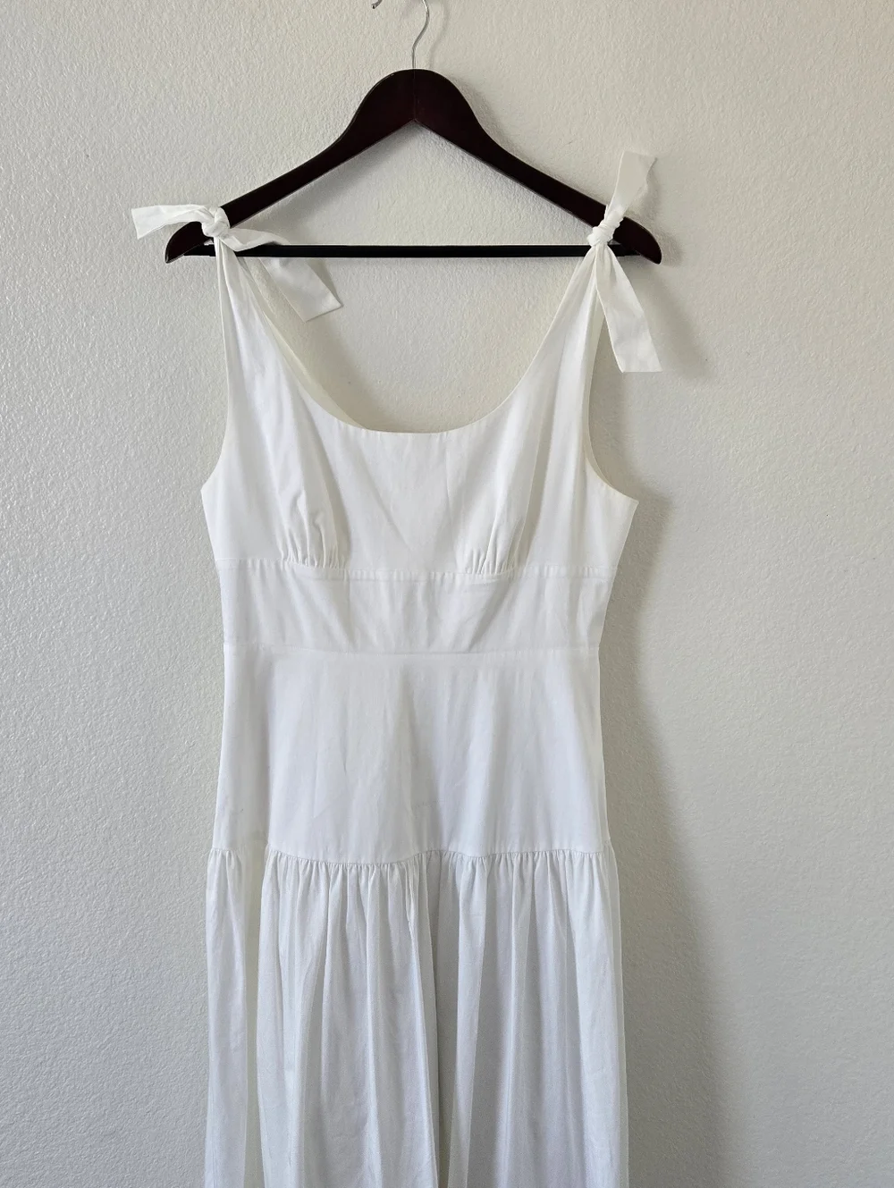 Kate Spade Newport Cotton Poplin Tiered Maxi Dress White Size 8 Fairy Coquette